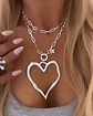 Collar XL Maxi Corazón Martillado Silver  - Miniatura 1