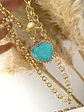 Collar Maxi Corazon Turquesa eslabones rollo gold - Miniatura 5