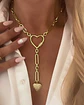Collar Dúo Corazones eslabones mixtos gold - Miniatura 1