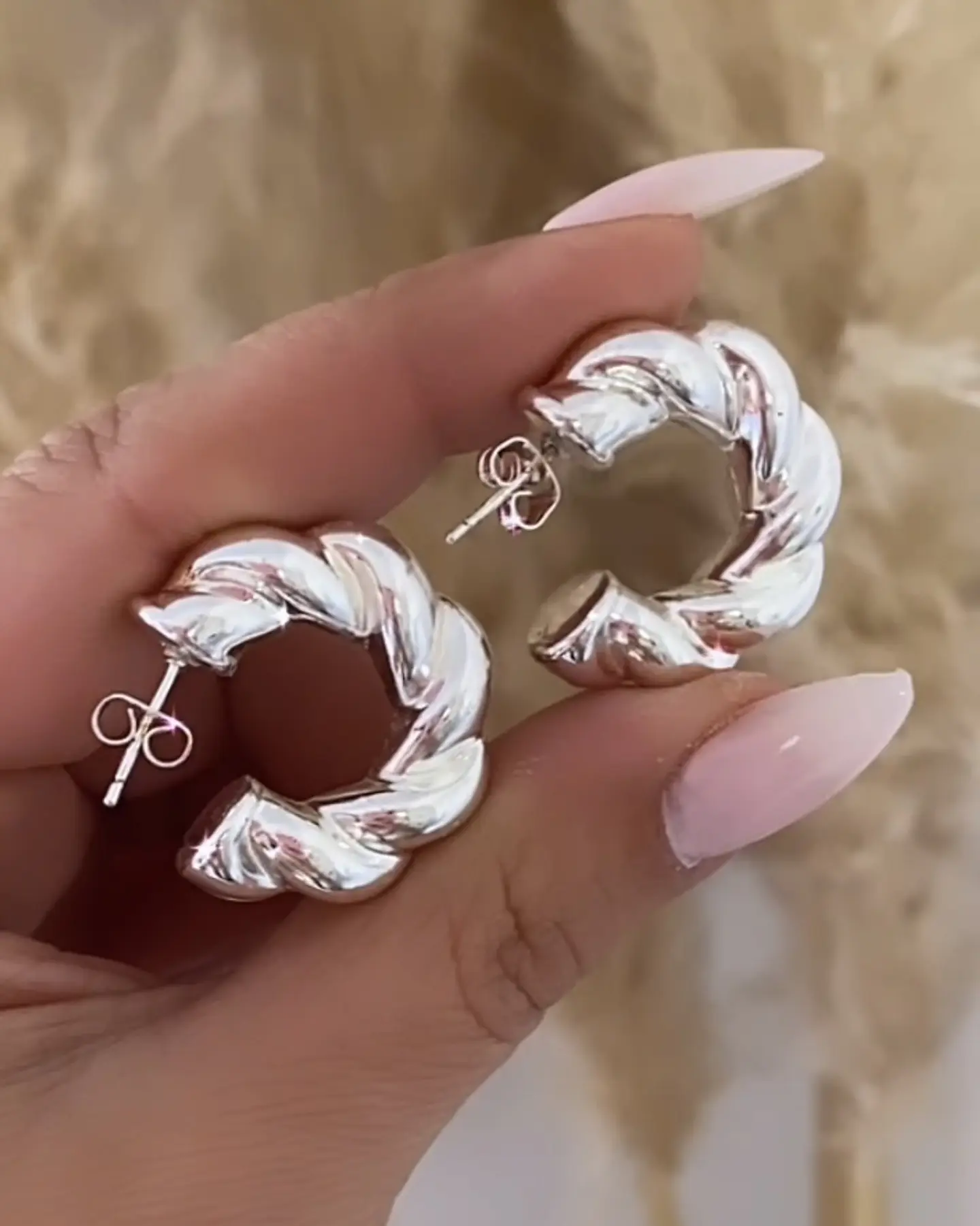 Aros Argolla Turbillon Gruesa Silver 2