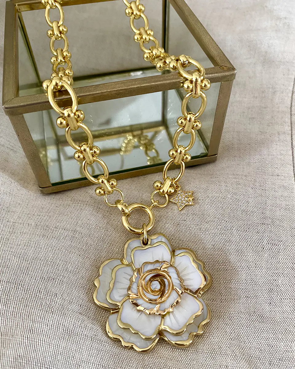 Collar Maxi Camelia Eslabones mixtos grandes Gold 1