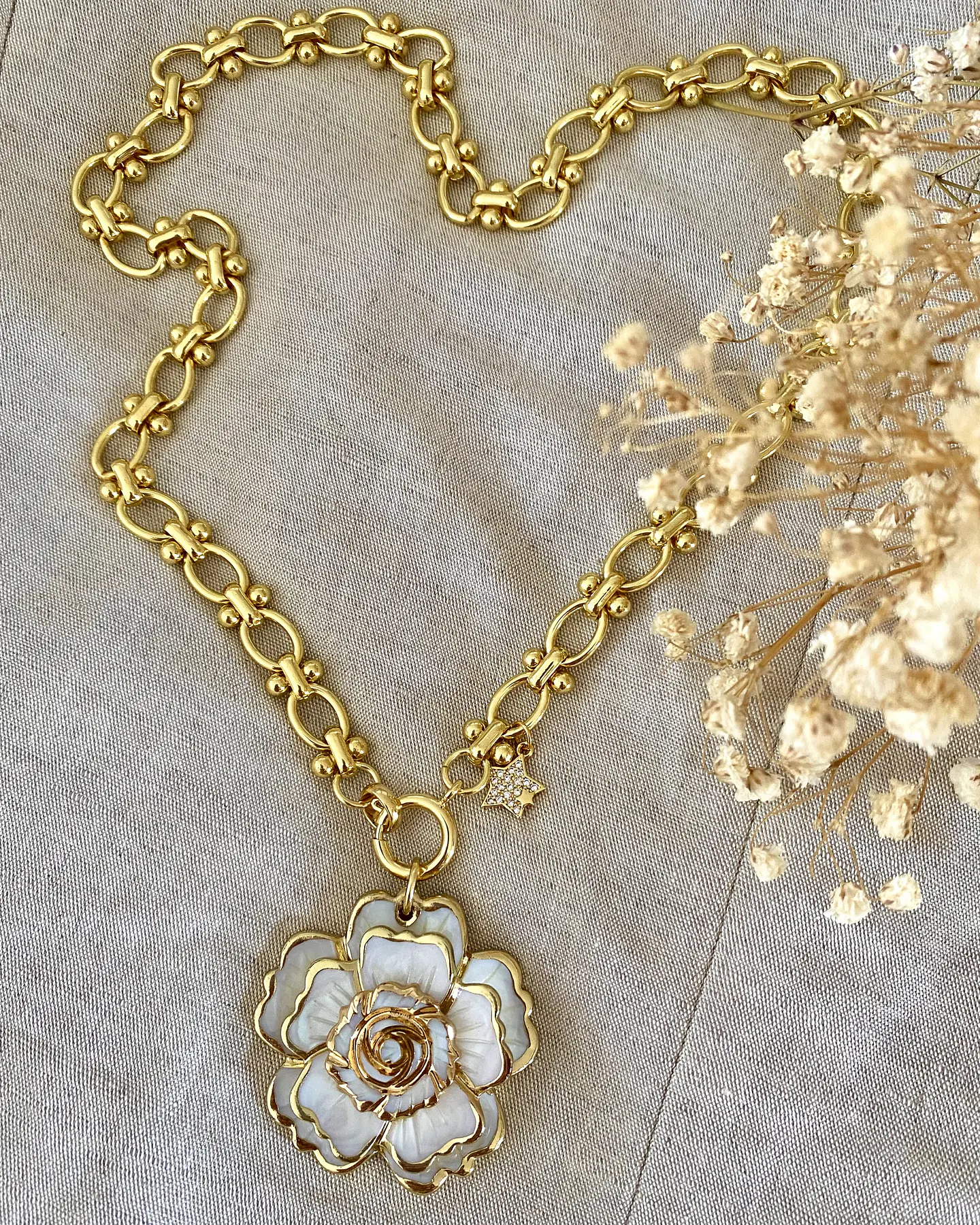 Collar Maxi Camelia Eslabones mixtos grandes Gold 2