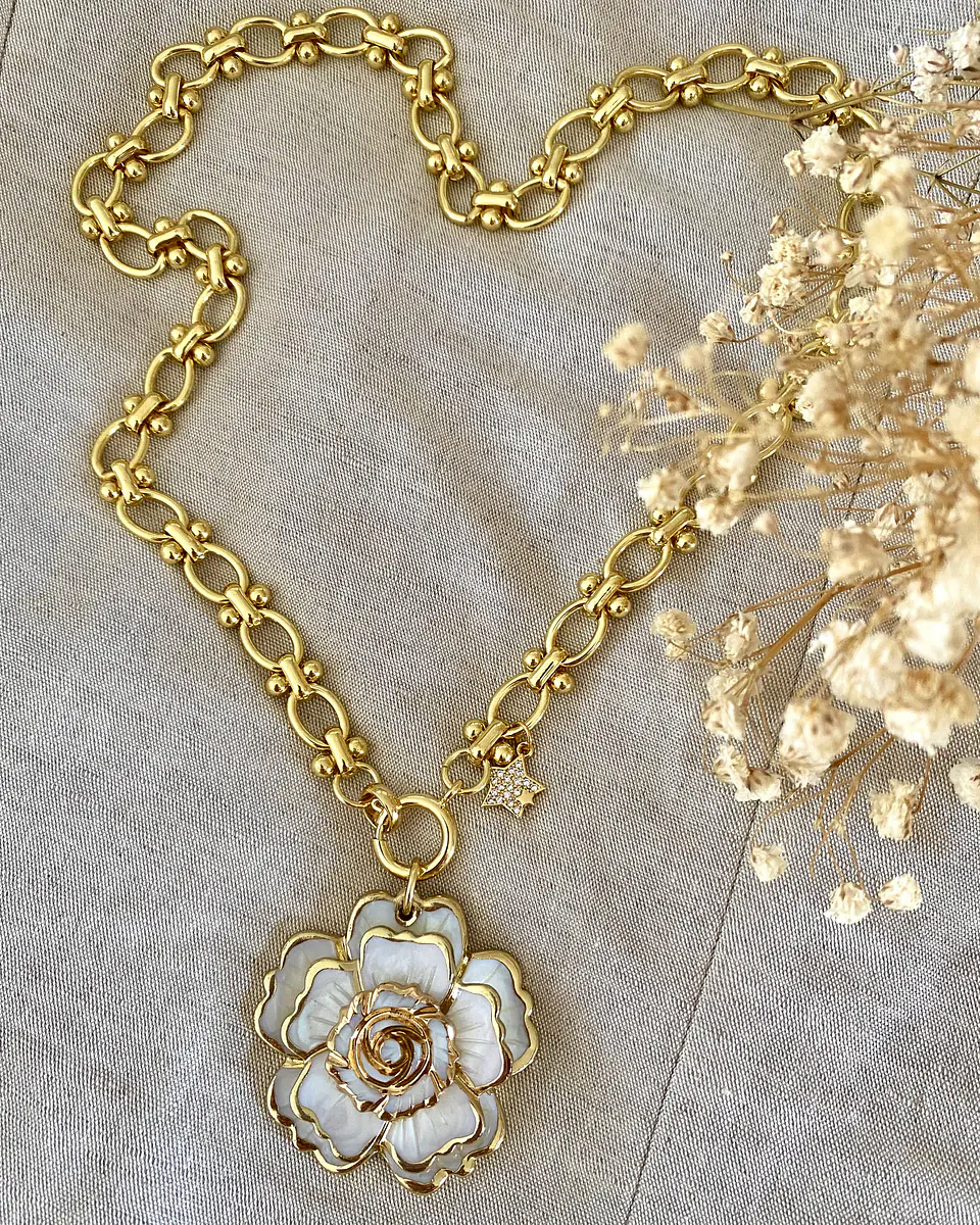 Collar Maxi Camelia Eslabones mixtos grandes Gold 2