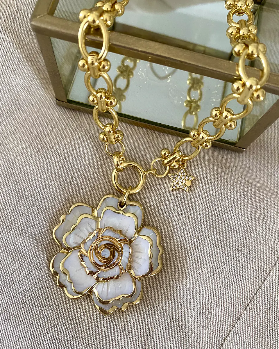 Collar Maxi Camelia Eslabones mixtos grandes Gold 3