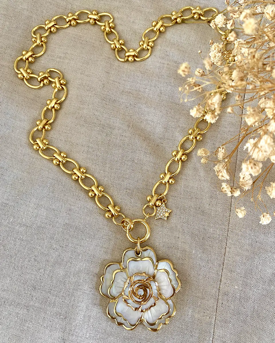 Collar Maxi Camelia Eslabones mixtos grandes Gold 5