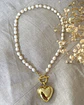 Collar Maxi Corazón Perlas de rio y balines gold - Miniatura 1