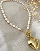 Collar Maxi Corazón Perlas de rio y balines gold - Miniatura 3