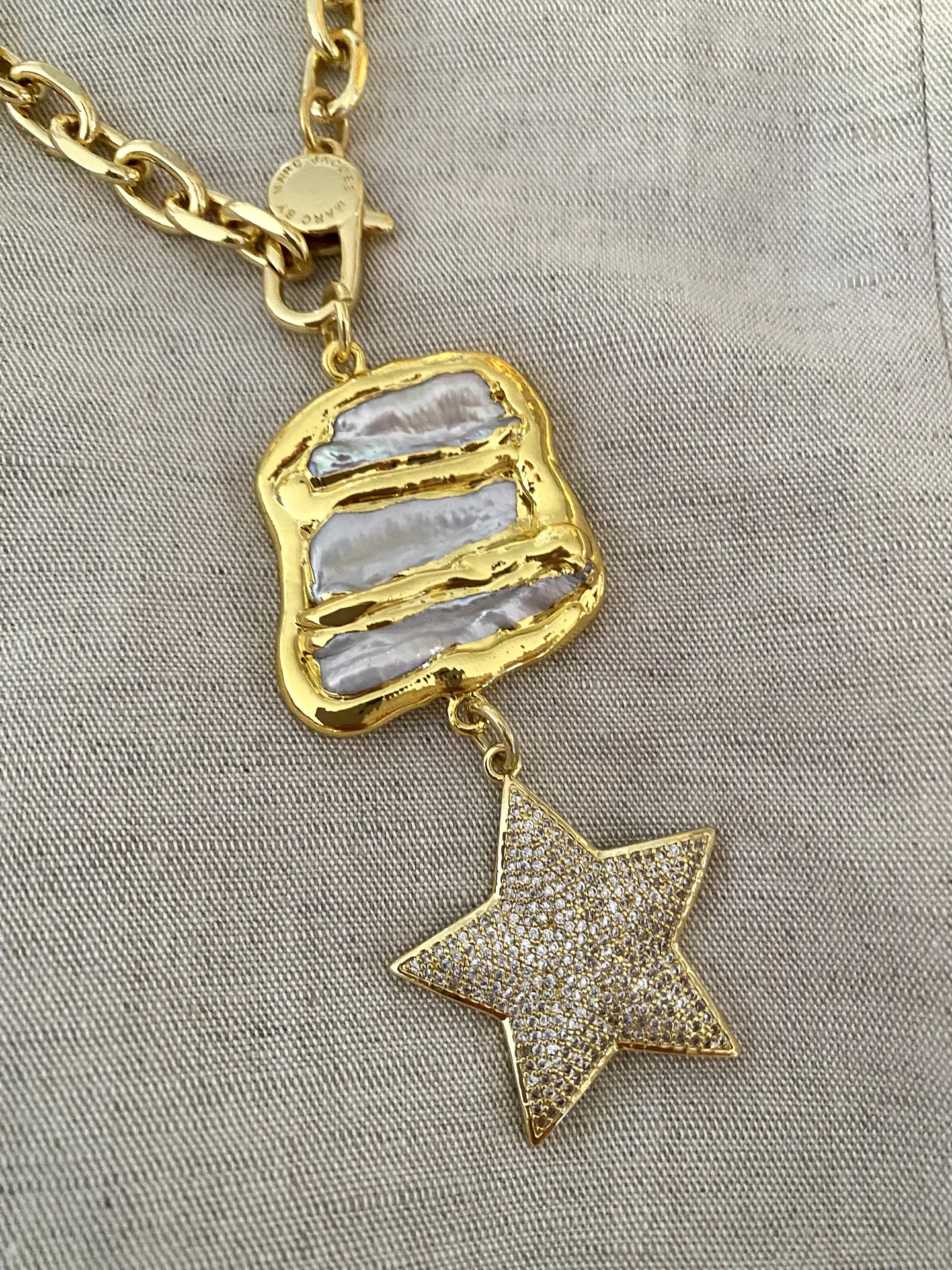 Collar Placa Nácar Oro y Estrella Circones Gold  3