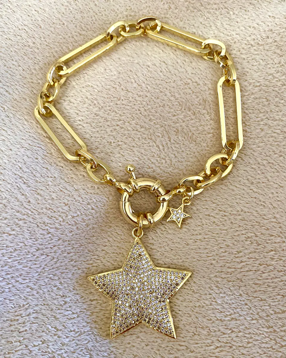 Pulsera Estrella Circones punto de luz gold 2