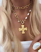 Collar XL Maxi Cruz Perlas Cristales Gold - Miniatura 1