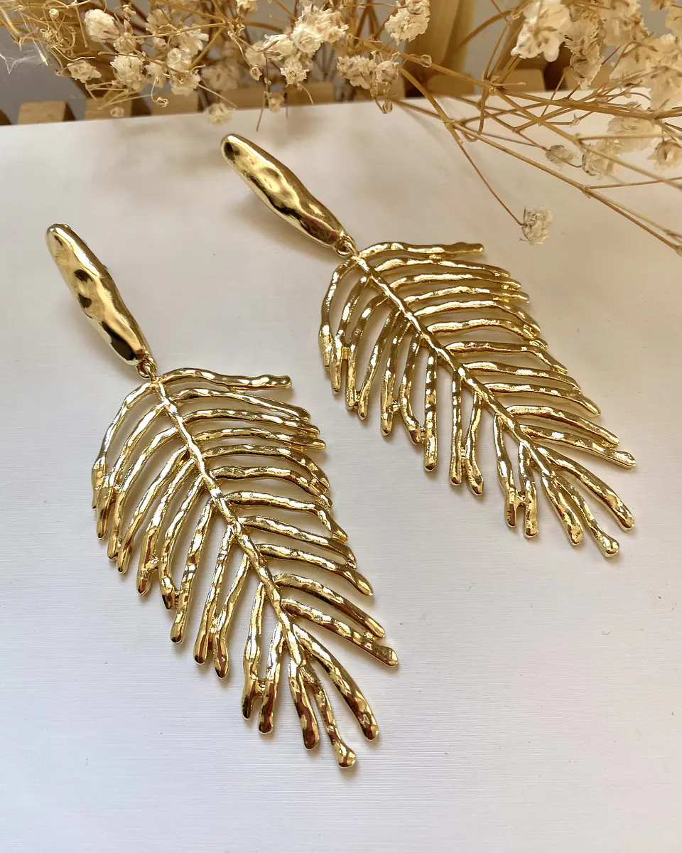 Aros Maxi Hoja Gold 2