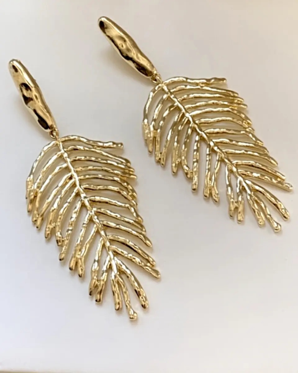 Aros Maxi Hoja Gold 4