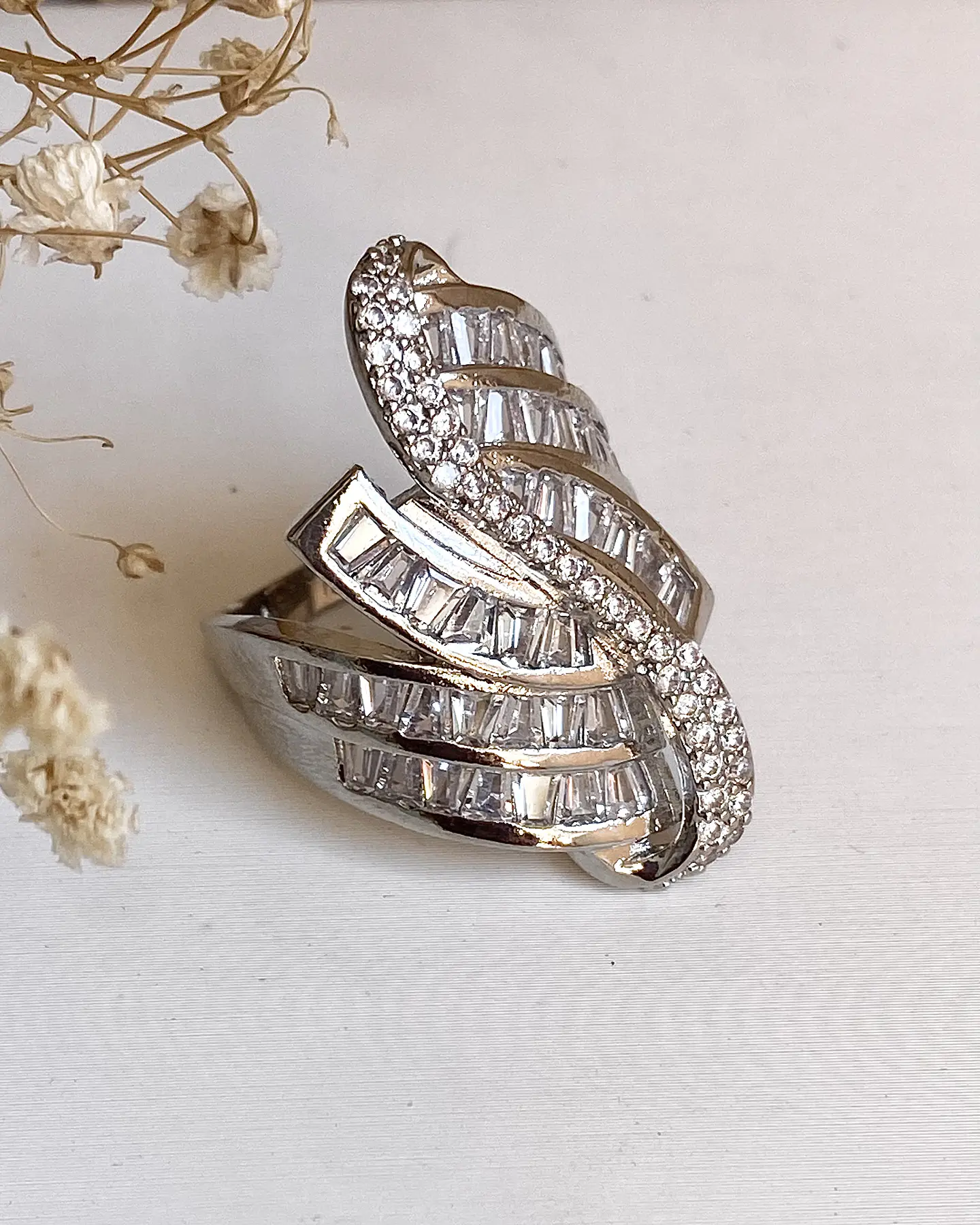 Anillo Monde Strass Silver 3