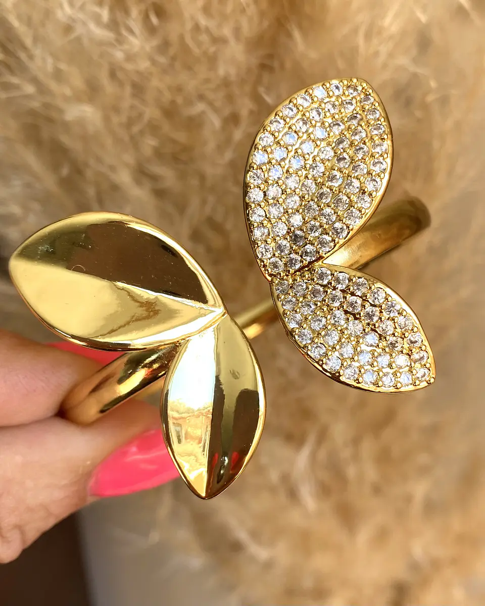 Brazalete Esclava Maxi Mariposa Gold  3