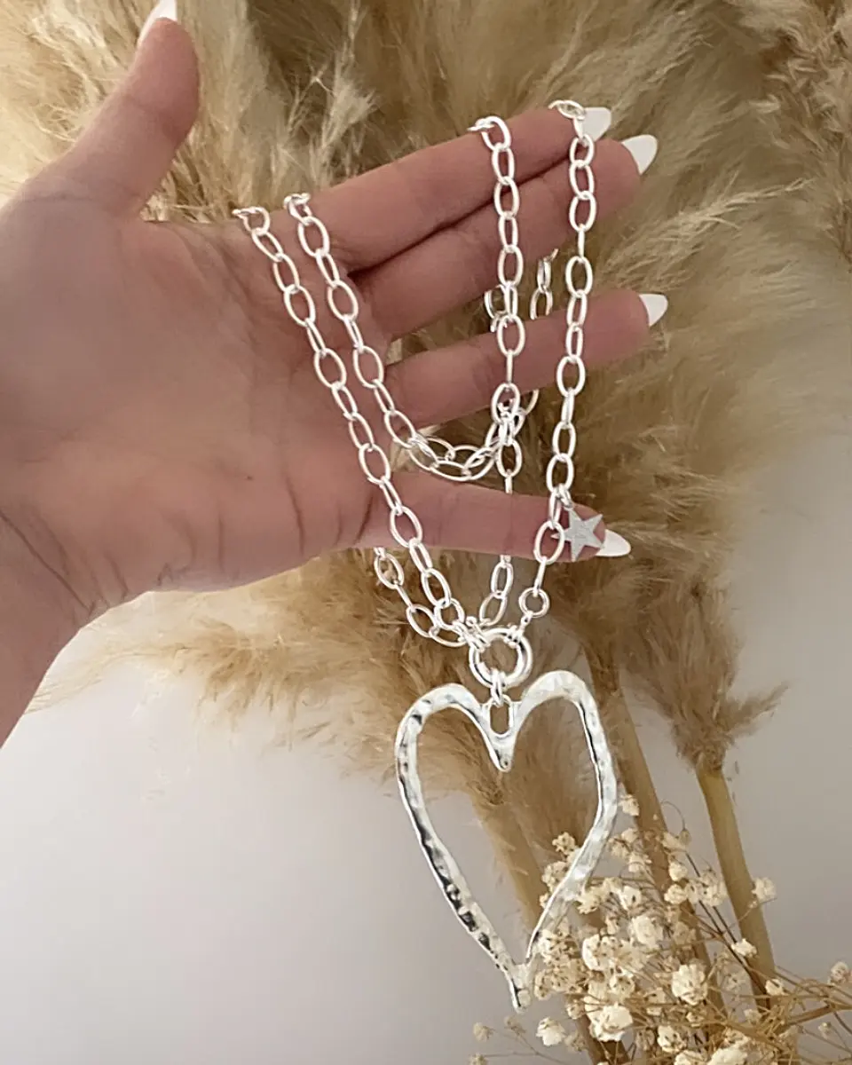 Maxi Corazon Martillado Silver 5