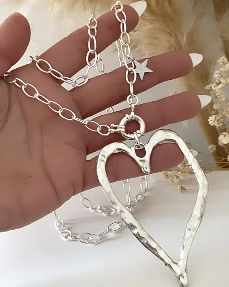 Maxi Corazon Martillado Silver 6