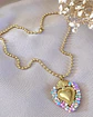 Collar Balines Corazón Sagrado Mostacillas Gold - Miniatura 1