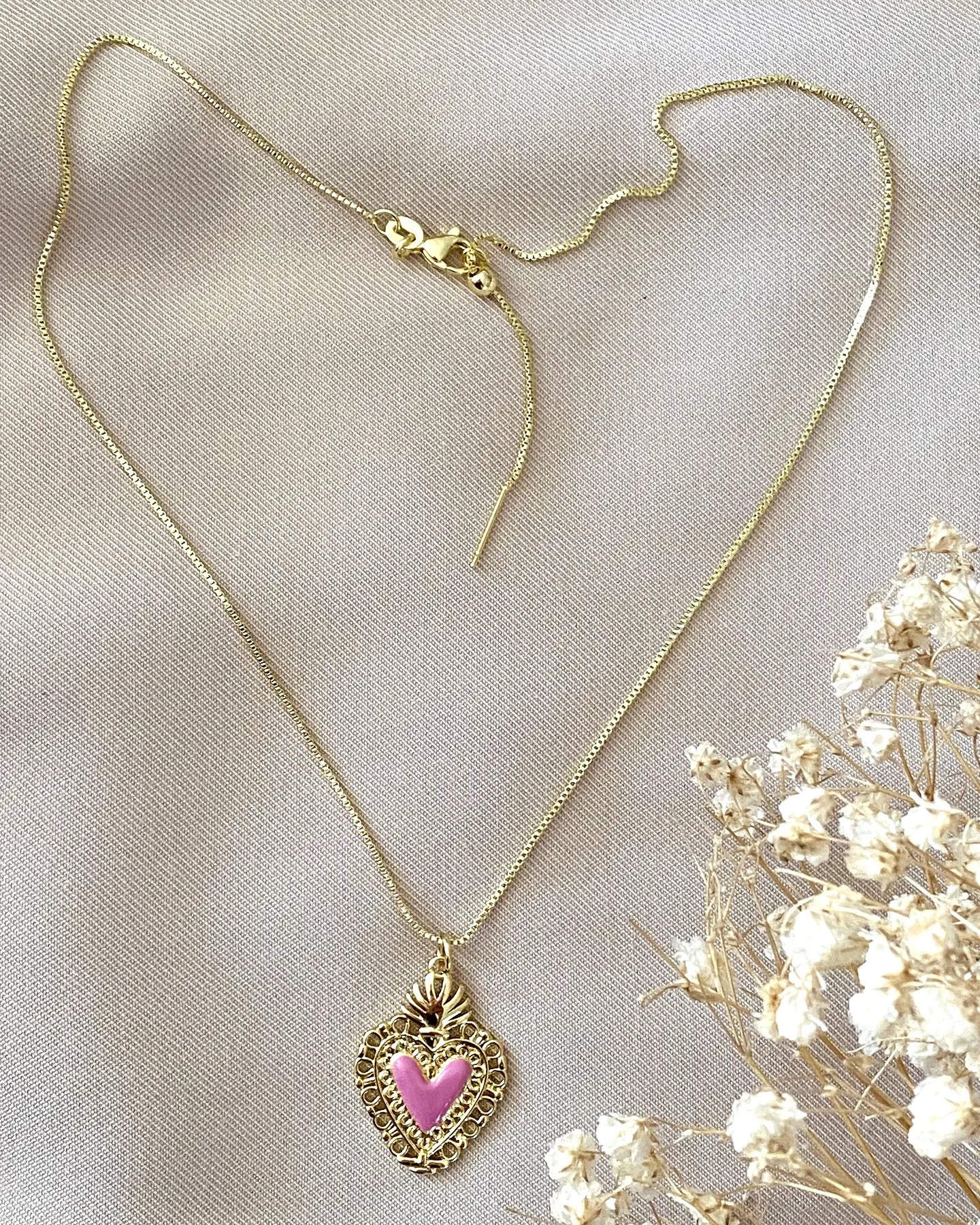 Collar Corazón Sagrado rosa gold 5