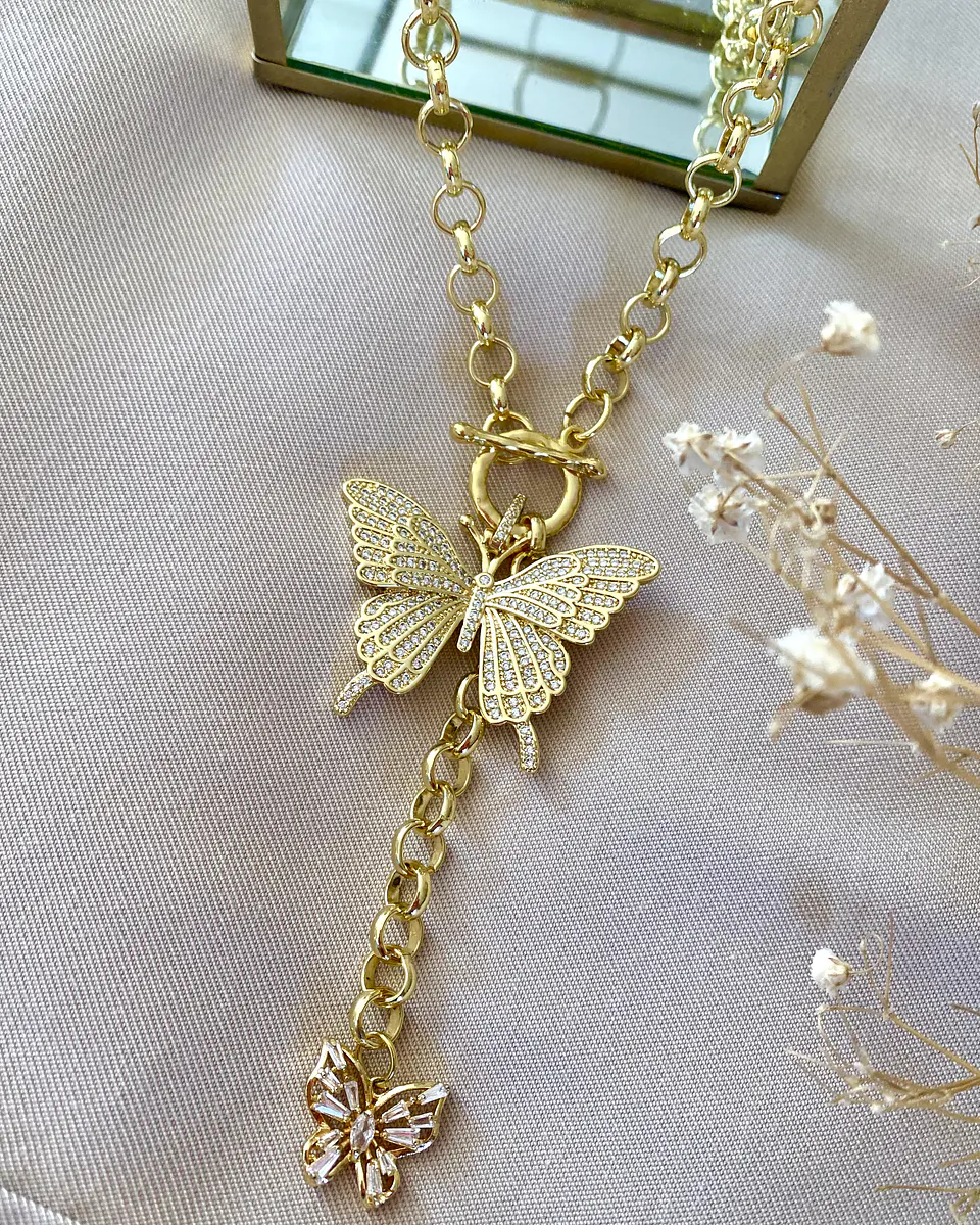  Collar Dúo de Mariposas Circones Gold 3