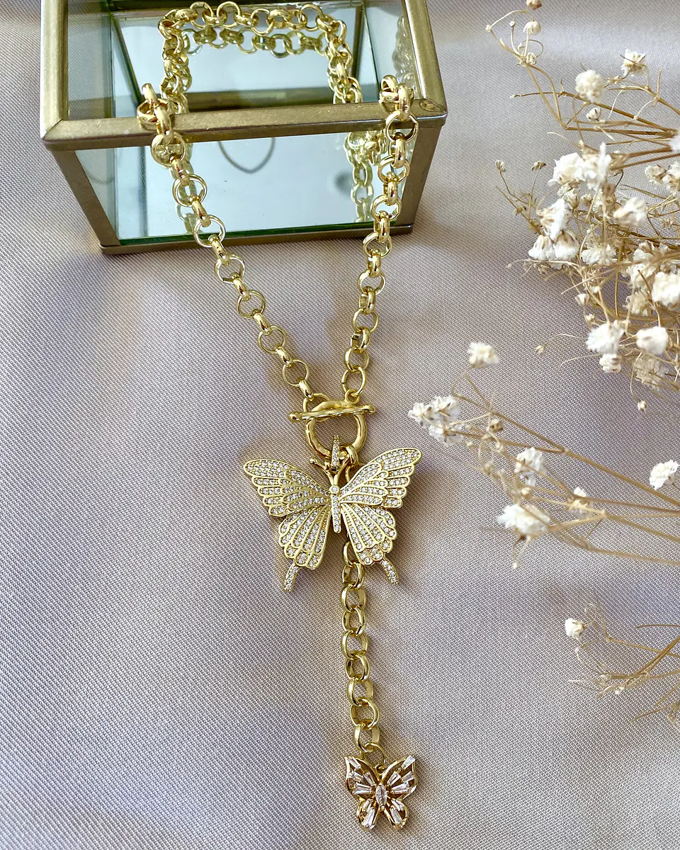  Collar Dúo de Mariposas Circones Gold 5