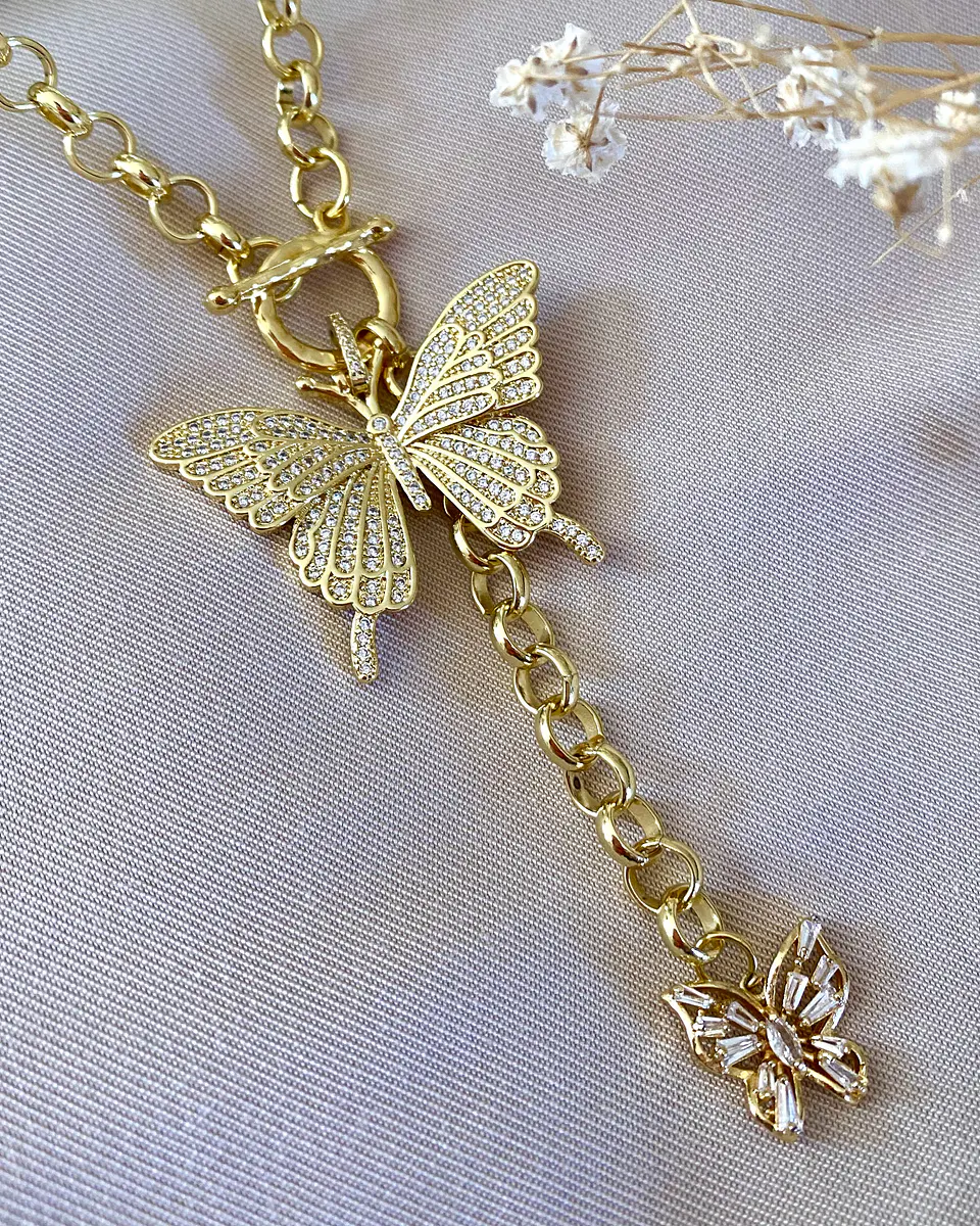  Collar Dúo de Mariposas Circones Gold 6