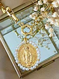 Collar Maxi Virgen Perlas con Eslabones macizos rectangulares - Miniatura 2