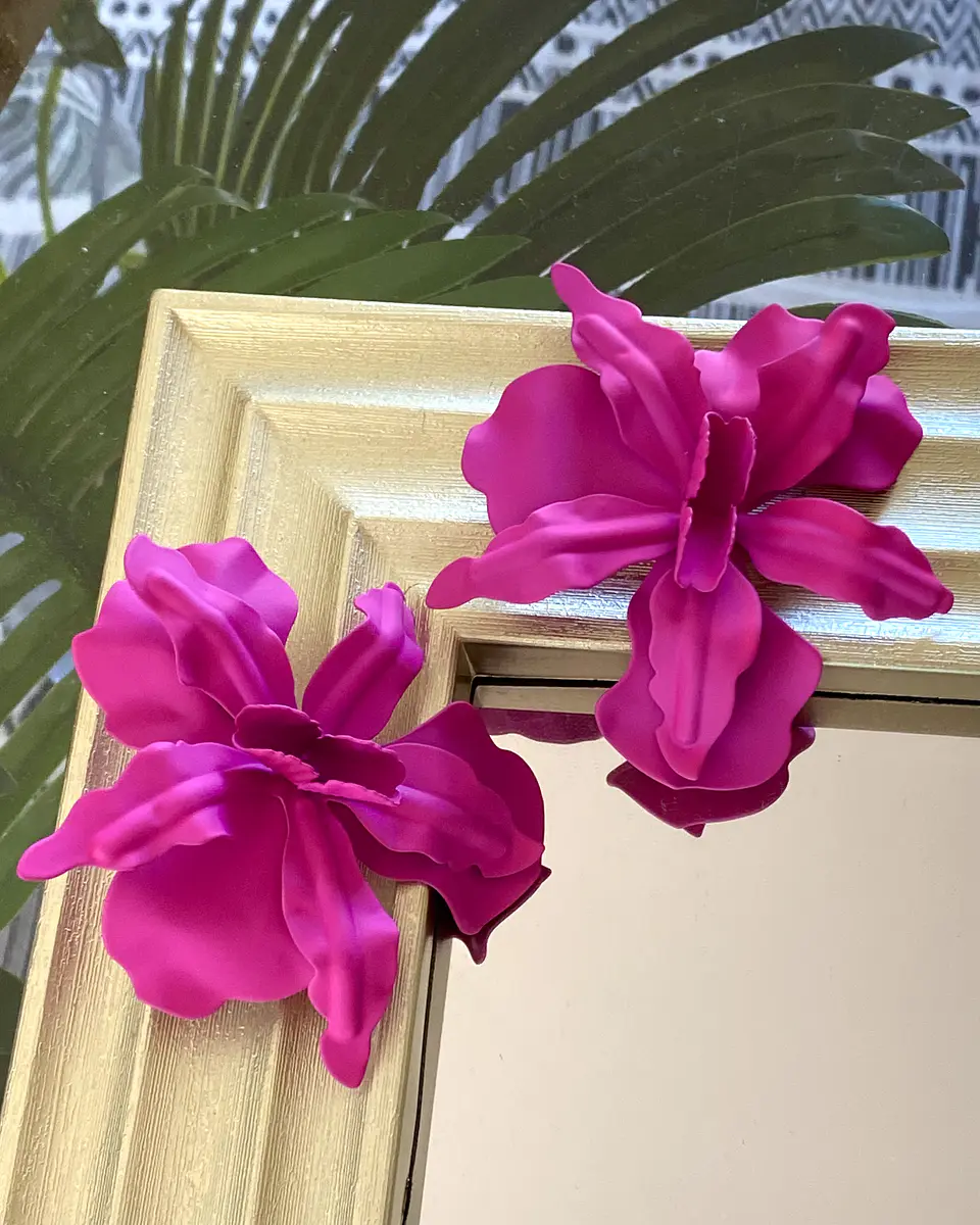 Aros maxi Flor Hawaii Fucsia 2