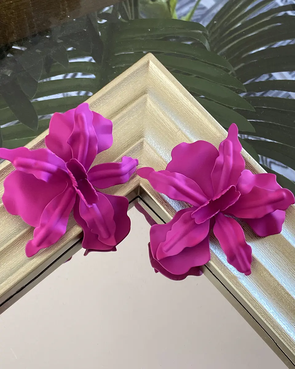 Aros maxi Flor Hawaii Fucsia 6