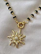 Collar Sol Circones Cadena cristales negros facetados  - Miniatura 4