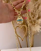 Collar XL Maxi Corazon Silueta Turquesa Gold - Miniatura 3