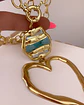 Collar XL Maxi Corazon Silueta Turquesa Gold - Miniatura 5