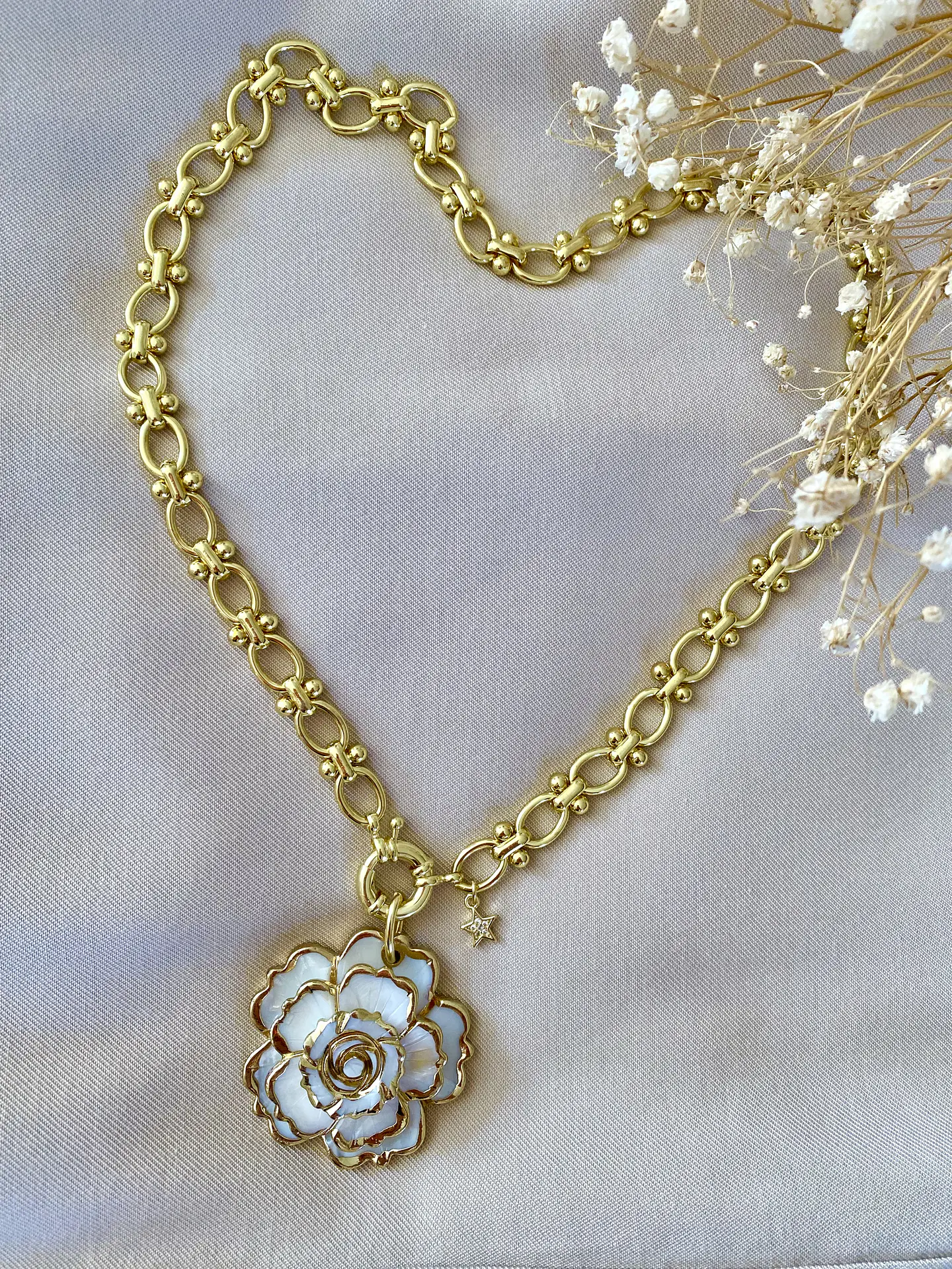Collar Maxi Camelia Eslabones mixtos grandes Gold 6