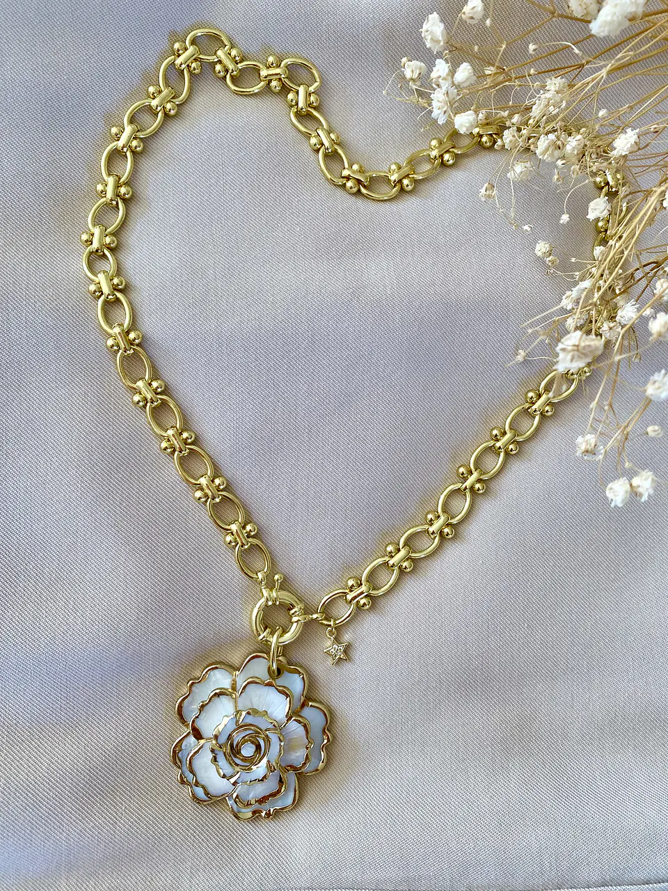Collar Maxi Camelia Eslabones mixtos grandes Gold 6