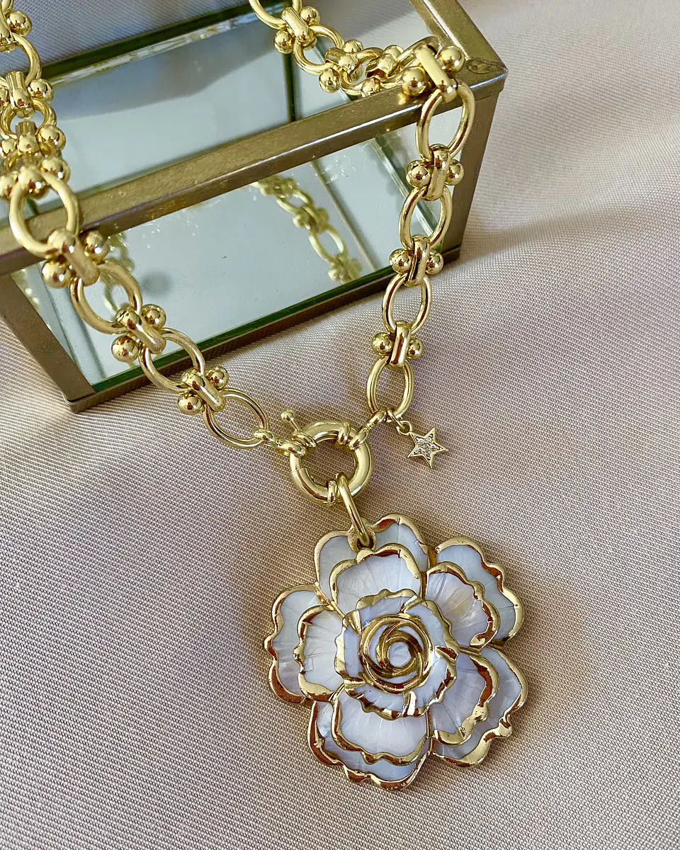 Collar Maxi Camelia Eslabones mixtos grandes Gold 7