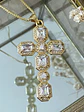 Collar Cadena Cruz Cristales Gold - Miniatura 3