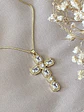 Collar Cadena Cruz Cristales Gold - Miniatura 4
