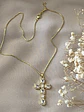 Collar Cadena Cruz Cristales Gold - Miniatura 5