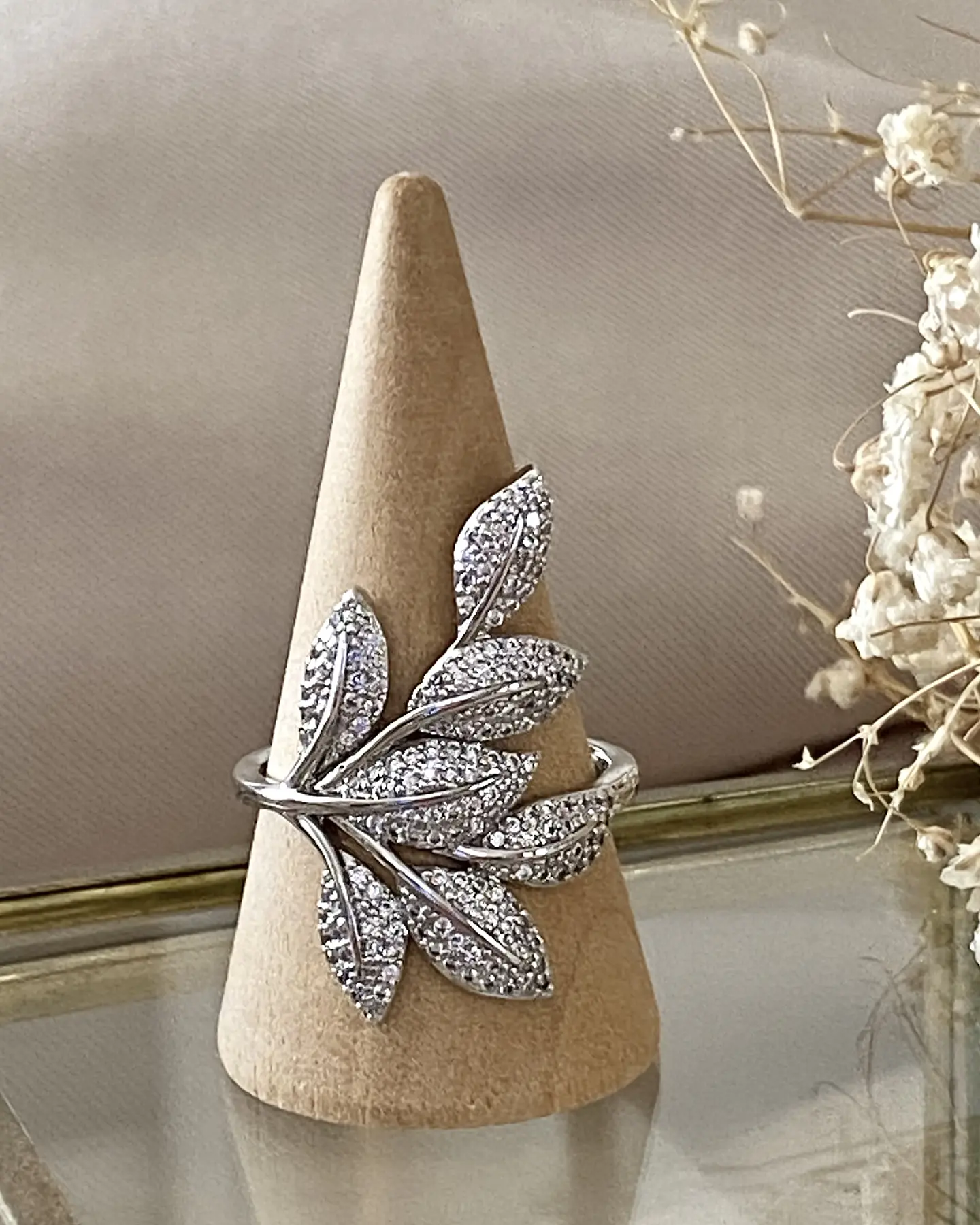 Anillo Hojas Circones Micropavé  Silver  1