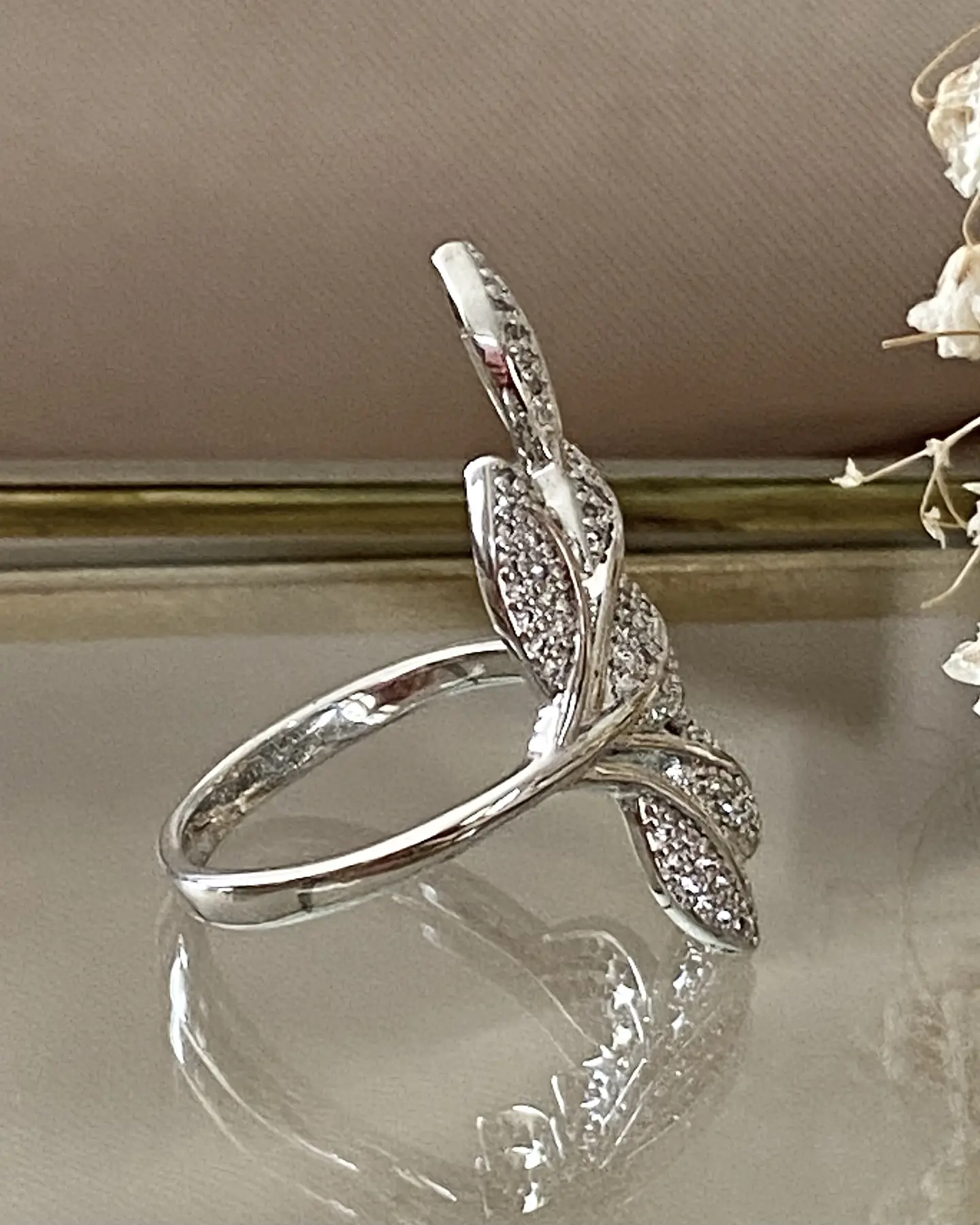 Anillo Hojas Circones Micropavé  Silver  4