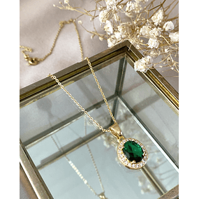 Cadena Colgante Cristal Checo Facetado Gold