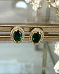 Aros Cristal Checo Verde facetados gold - Miniatura 1