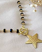 Collar Estrella eslabones cristal black facetados gold  - Miniatura 1