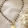 Collar Estrella eslabones cristal black facetados gold 