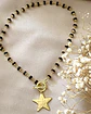 Collar Estrella eslabones cristal black facetados gold  - Miniatura 2