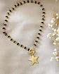 Collar Estrella eslabones cristal black facetados gold  - Miniatura 4