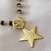 Collar Estrella eslabones cristal black facetados gold 