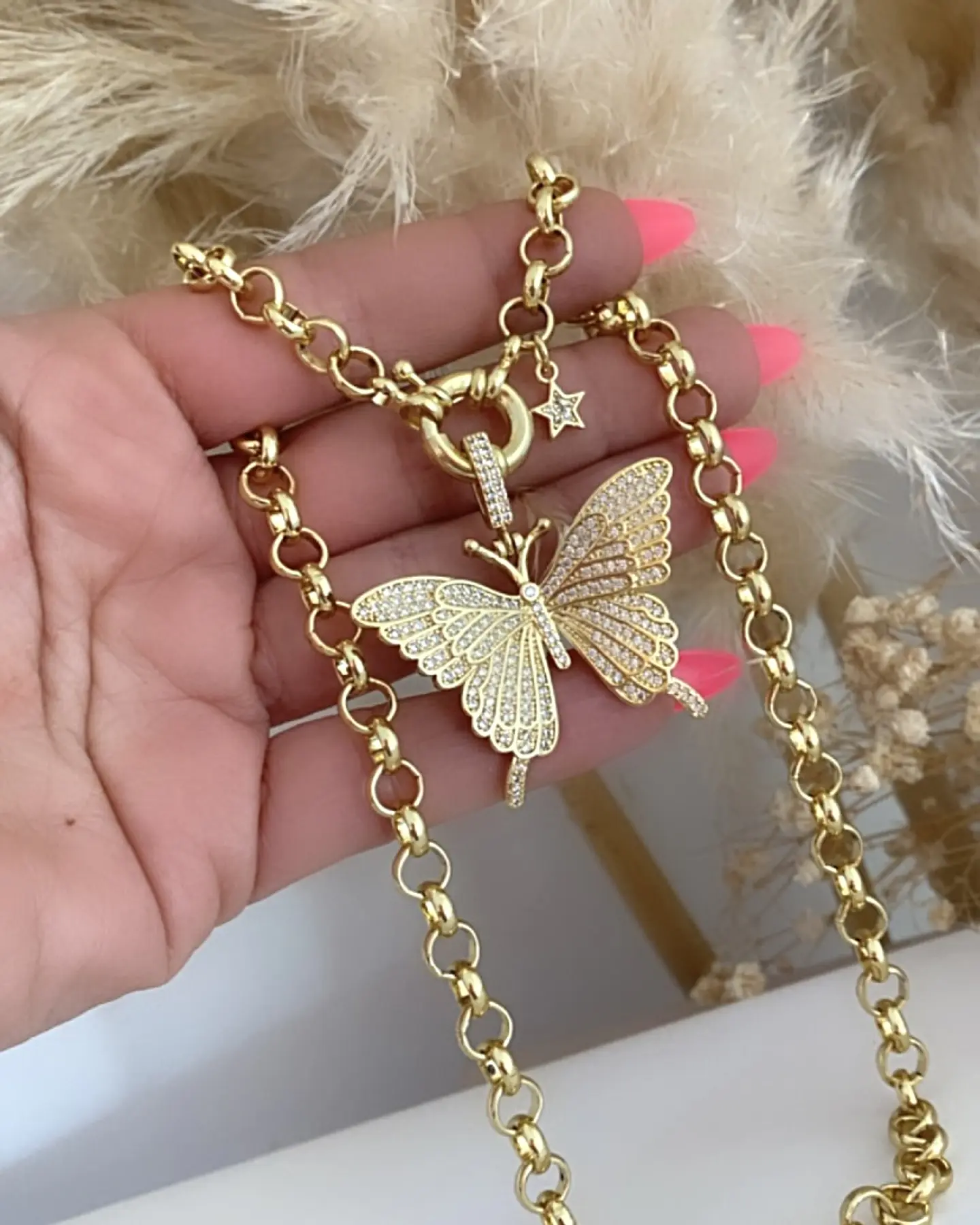 Collar Maxi Mariposa Circones punto de luz gold 4