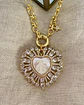 Collar maxi Corazón Virgen Nácar cristales gold  - Miniatura 7