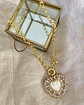 Collar maxi Corazón Virgen Nácar cristales gold  - Miniatura 10