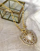 Collar maxi Corazón Virgen Nácar cristales gold  - Miniatura 12